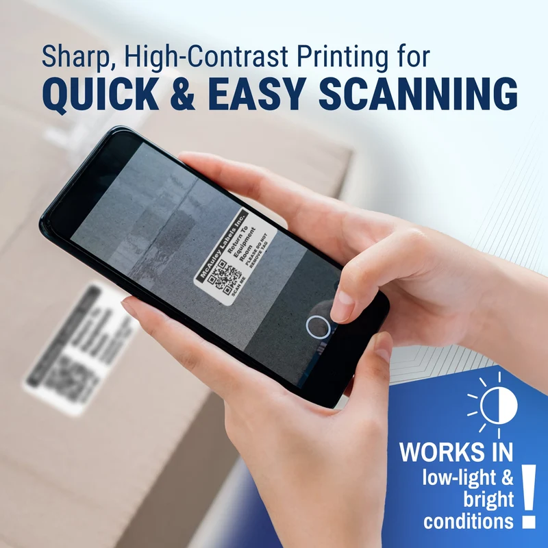 Custom QR Code Inventory Labels Numbered for Asset Tracking - Semi-Gloss White