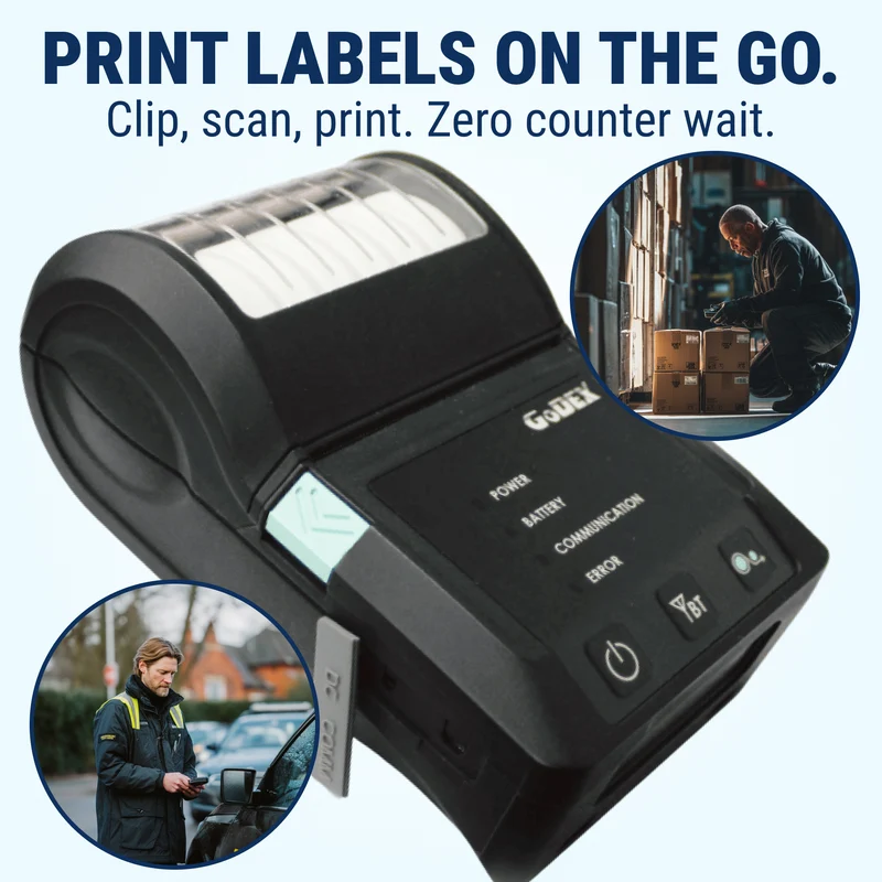 Mobile Receipt Printer - Portable, Wireless, Bluetooth Direct Thermal Label Printer – 2"
