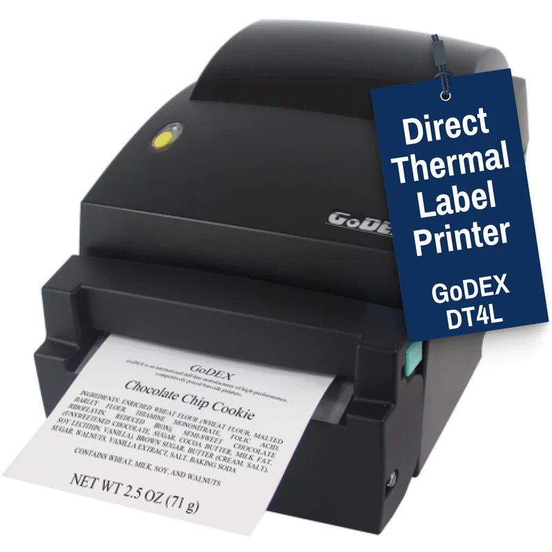 GoDEX DT4L Direct Thermal Printer – 4″ Linerless Label Printer with Cutter, 3-Year Warranty