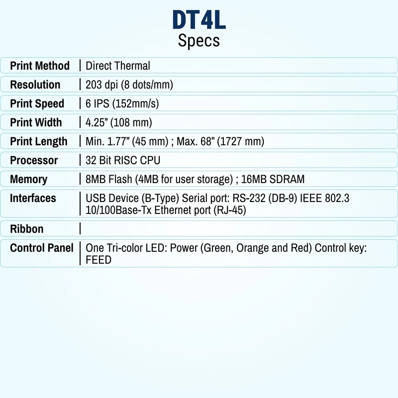GoDEX DT4L Direct Thermal Printer – 4″ Linerless Label Printer with Cutter, 3-Year Warranty