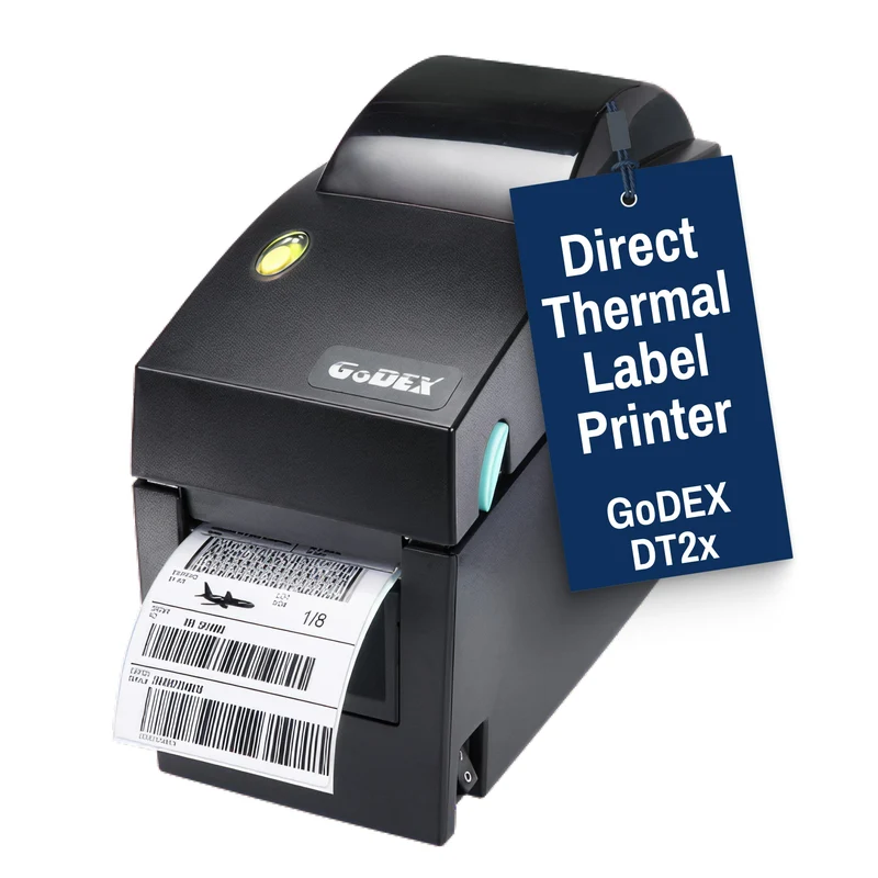GoDEX DT2x Direct Thermal Printer – Compact 2″ Label Printer, 203 DPI, 3-Year Warranty