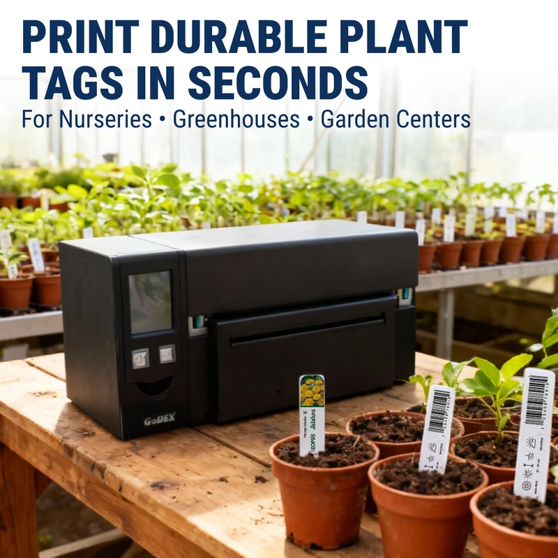 Plant Label Printer - GoDEX HD830i+ Industrial Thermal Transfer Label Printer – 8" Wide, 300 DPI