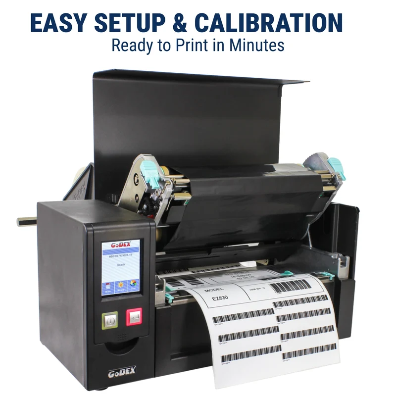 Plant Label Printer - GoDEX HD830i+ Industrial Thermal Transfer Label Printer – 8" Wide, 300 DPI