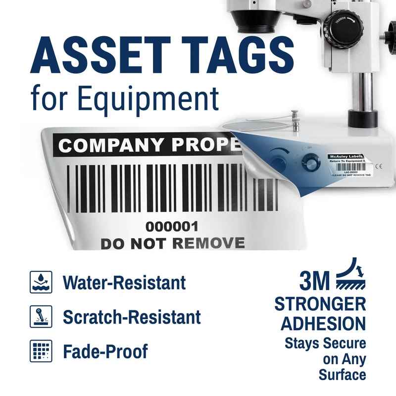 Durable Asset Tags for Equipment and Tools - 3M Heavy-Duty Metalized Polyester