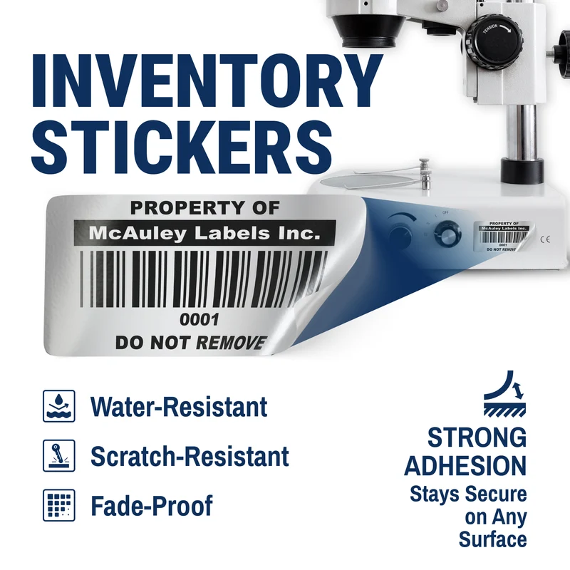 Custom Inventory Barcode Labels – Serialized Stickers for Asset Tracking - Metalized Silver