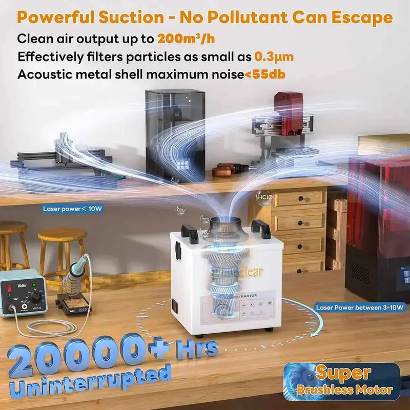 Extracteur de fumée de soudure Fumeclear FC-100A Filtre HEPA à charbon actif