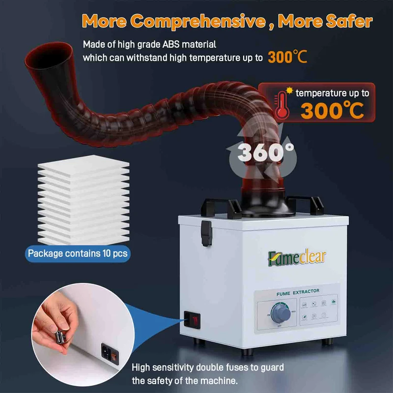 Extracteur de fumée de soudure Fumeclear FC-100A Filtre HEPA à charbon actif