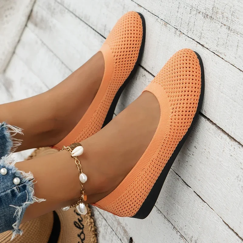 Ballerines plates en maille respirante