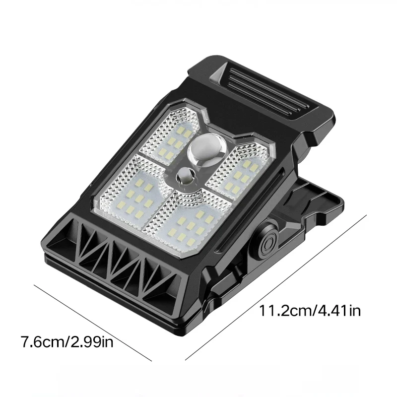 2x Lampe LED solaire à clips détection intelligente