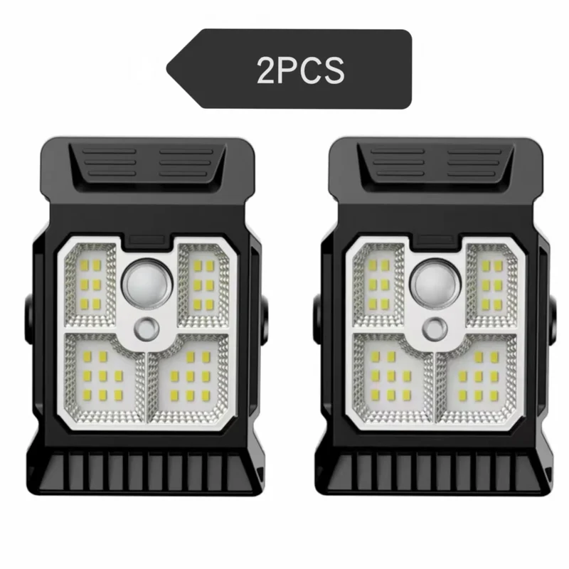 2x Lampe LED solaire à clips détection intelligente
