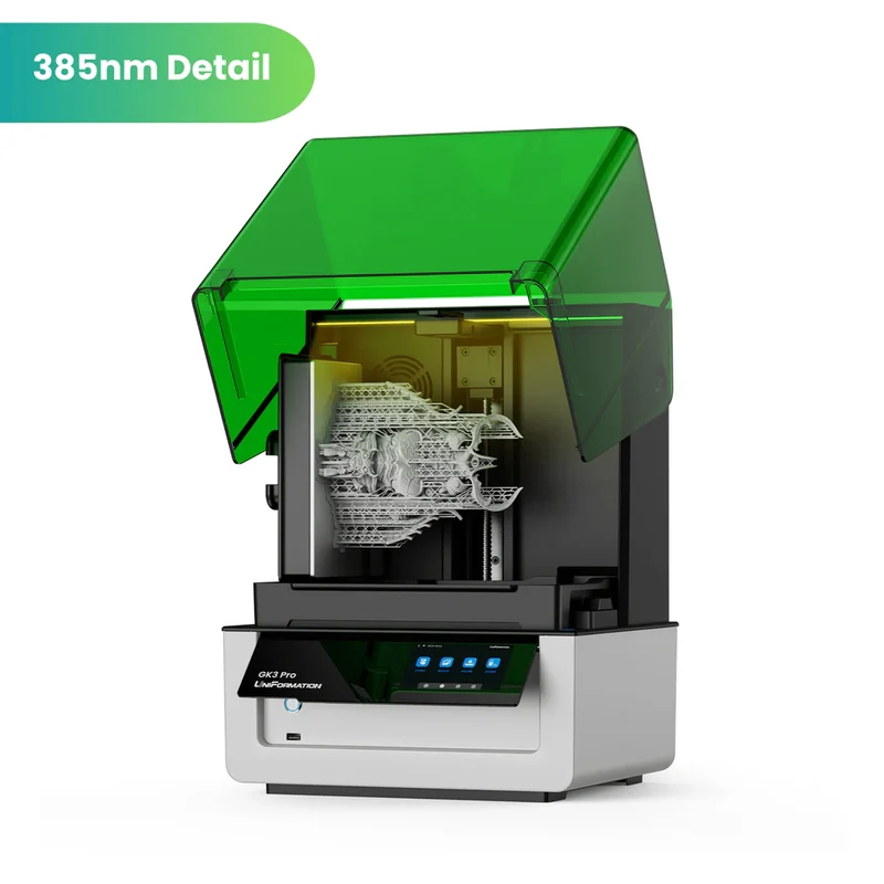 Uniformation GK3 Pro – Imprimante résine professionnelle haute résolution avec source lumineuse de 385 nm et contrôle actif de la température de la résine
