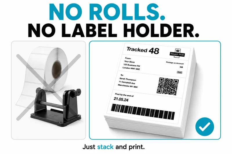 Postl 4×6 Fanfold Thermal Shipping Labels – 500 to 4,000 Labels