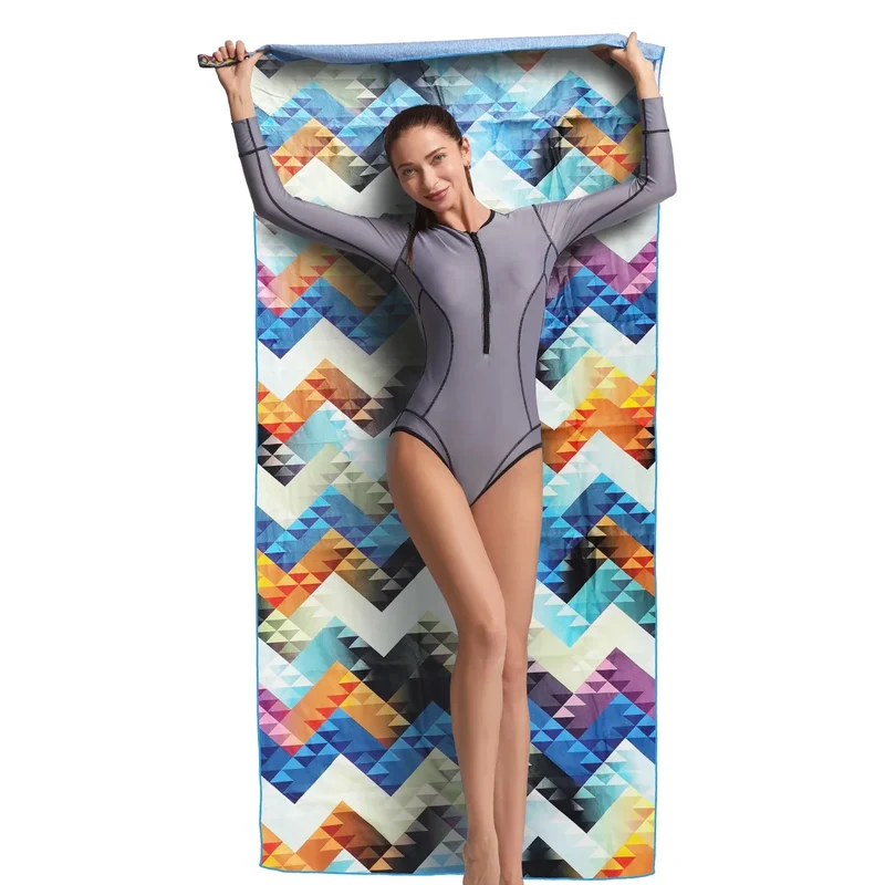 Serviettes de plage en microfibre - Ultra légères et séchage rapide + Boite de rangement