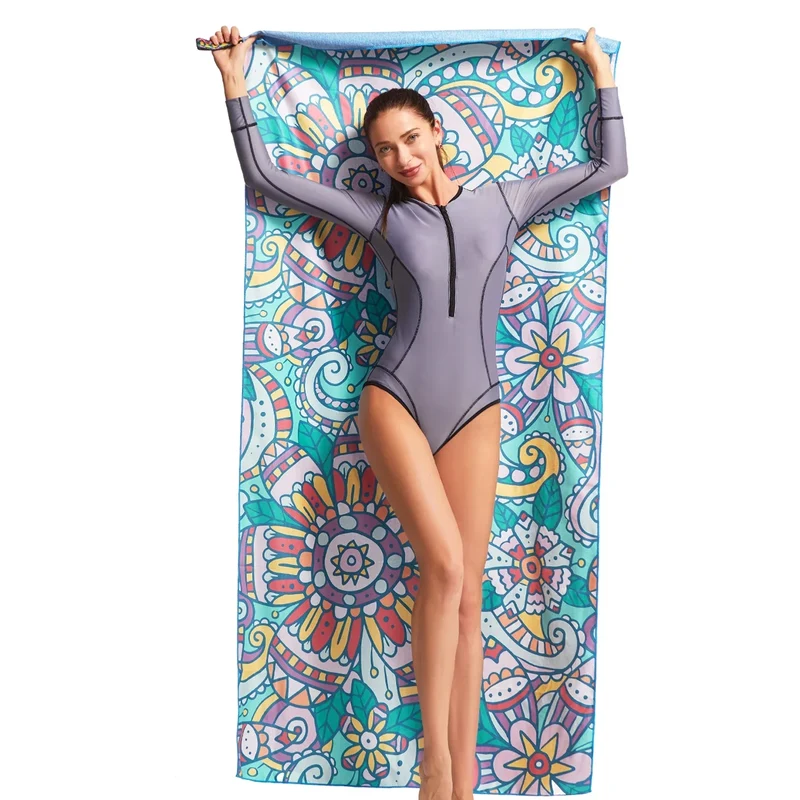 Serviettes de plage en microfibre - Ultra légères et séchage rapide + Boite de rangement