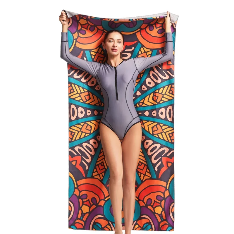 Serviettes de plage en microfibre - Ultra légères et séchage rapide + Boite de rangement