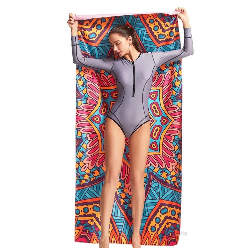Serviettes de plage en microfibre - Ultra légères et séchage rapide + Boite de rangement