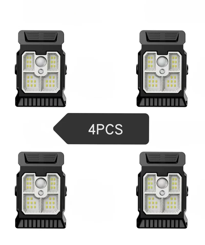 Lot de 4 Lampes Solaires à Clip à Détection de Mouvement