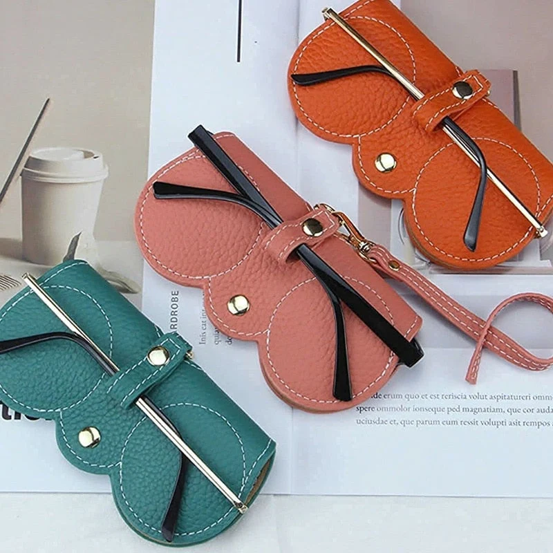 Pochette pour lunettes en cuir souple