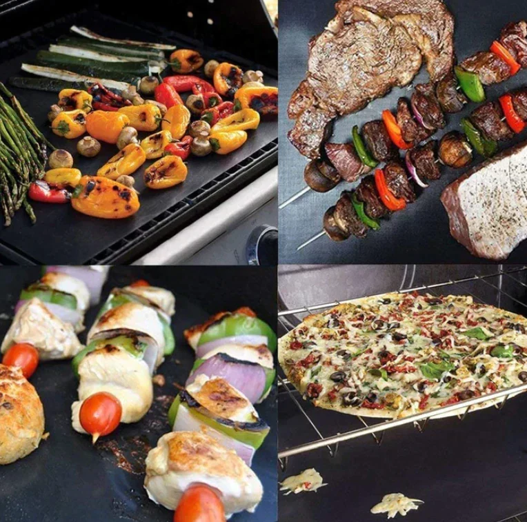Lot de 2 Tapis de cuisson antiadhésif BBQ