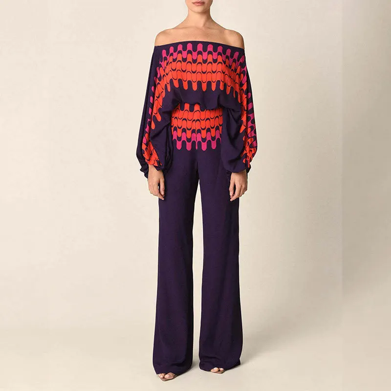 Ensemble en Satin Top Épaules Dénudées & Pantalon Fluide