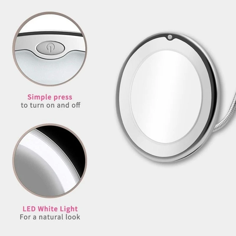 Miroir grossissant avec LED intégrée