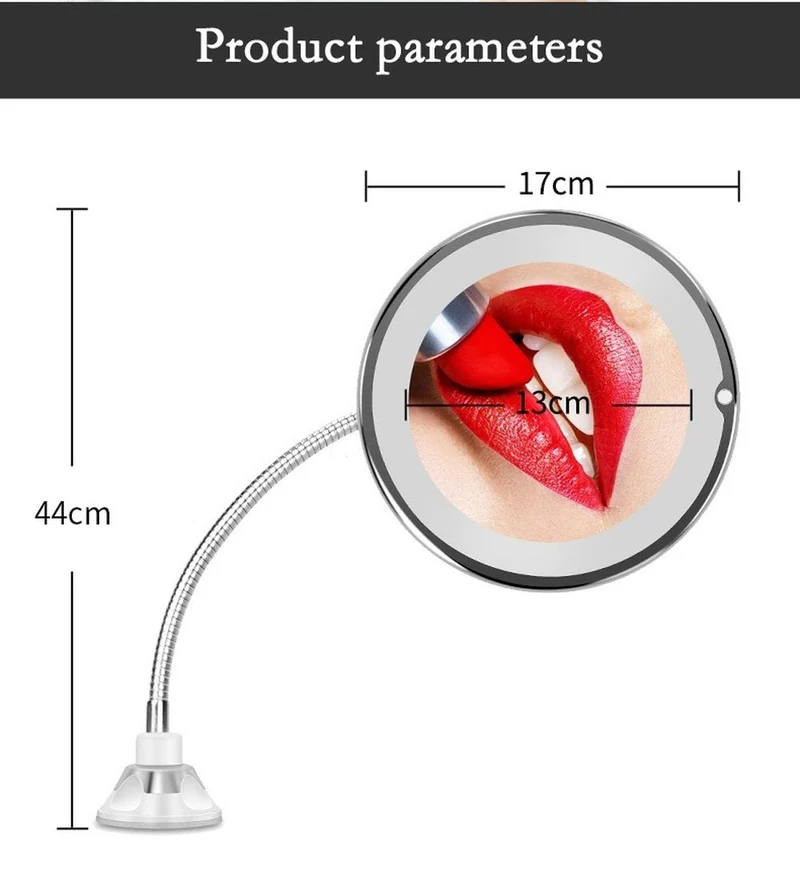 Miroir grossissant avec LED intégrée