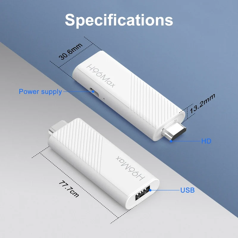 Clé TV Android H96 Max WiFi 6 Ultra Rapide avec Télécommande Vocale