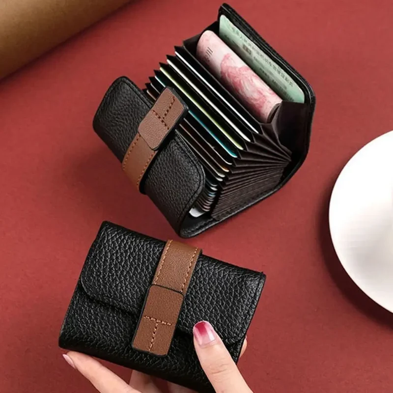 Mini Portefeuille pour Cartes en Cuir PU