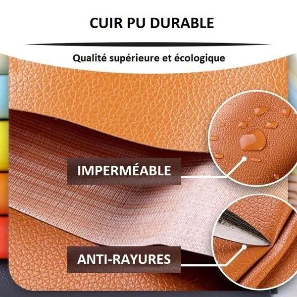2x Autocollant de réparation en simili cuir