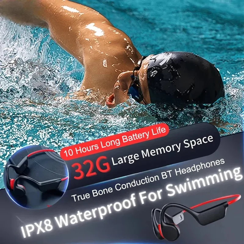 Casque Conduction Osseuse Étanche avec Micro Intégré