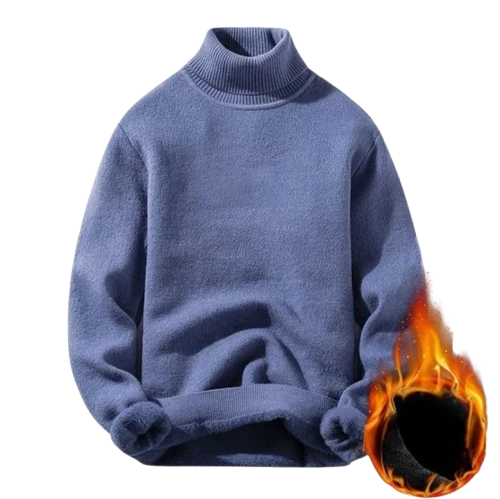 Pull col roulé à maille avec doublure polaire Homme