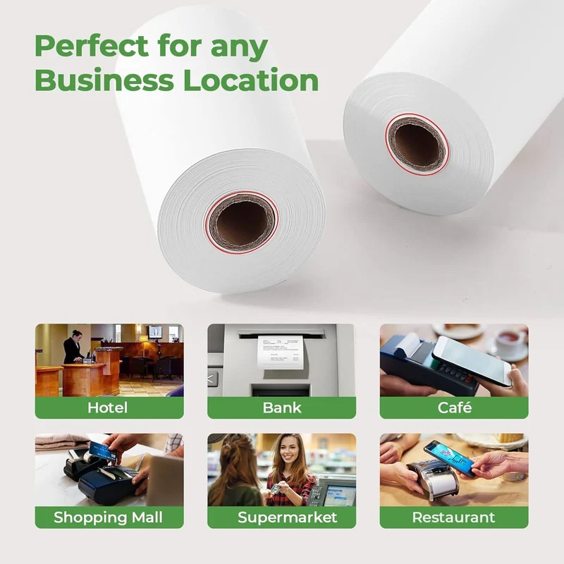MUNBYN 58mm Thermal Receipt Paper 2 1/4" x 50ft 10 Rolls