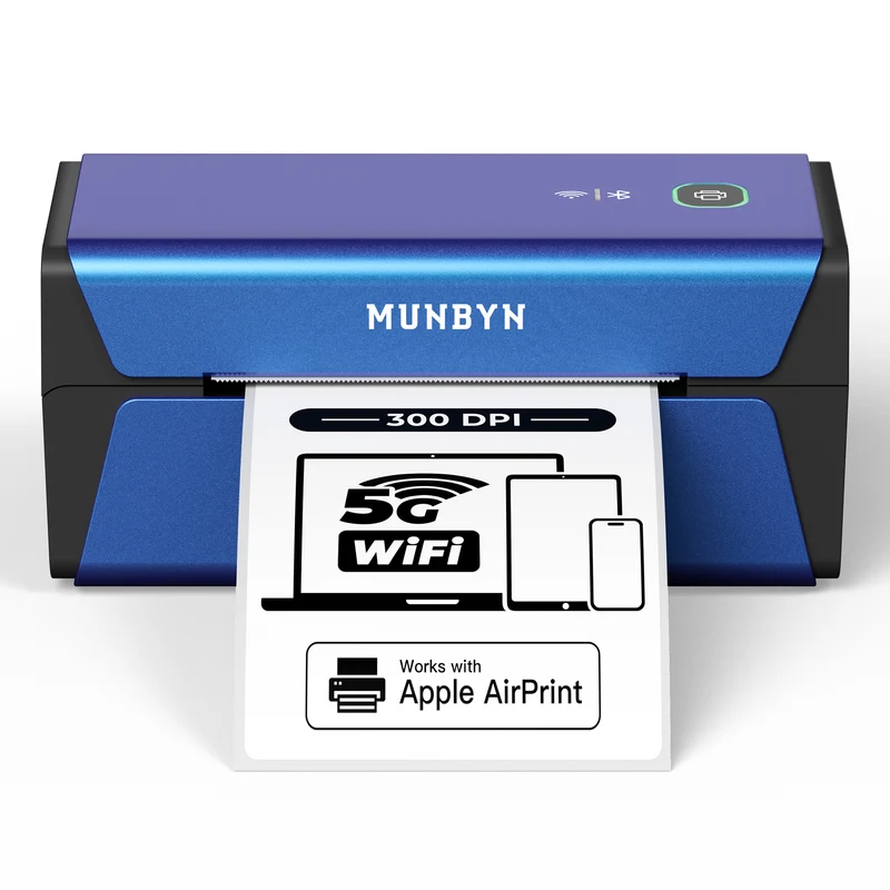MUNBYN RW401AP 300DPI AirPrint Thermal Label Printer Kit for Small Business Labeling