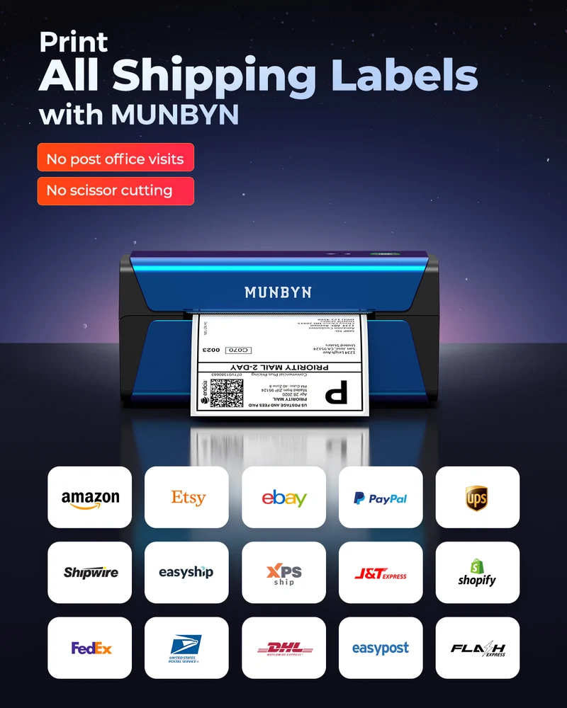 MUNBYN RW401AP 300DPI AirPrint Thermal Label Printer for Premium Product Labels