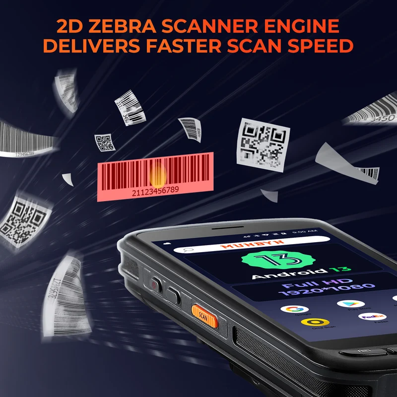 MUNBYN IPDA087P Android 13 Barcode Scanner for Warehouse Inventory