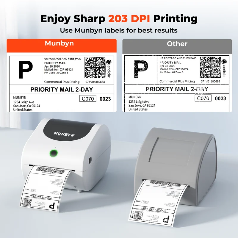 MUNBYN RW411B Bluetooth 4x6 Thermal Label Printer with Paper Tray for Daily Shipping