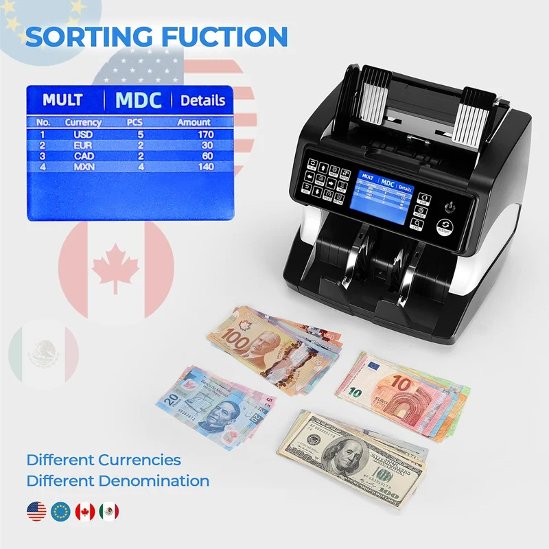 MUNBYN IMC01 Mixed Bill Money Counter with UV IR MG Detection