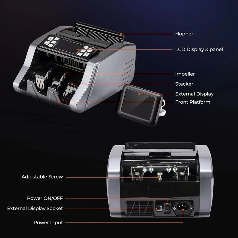 MUNBYN IMC20 Money Counter Machine with LED External Display
