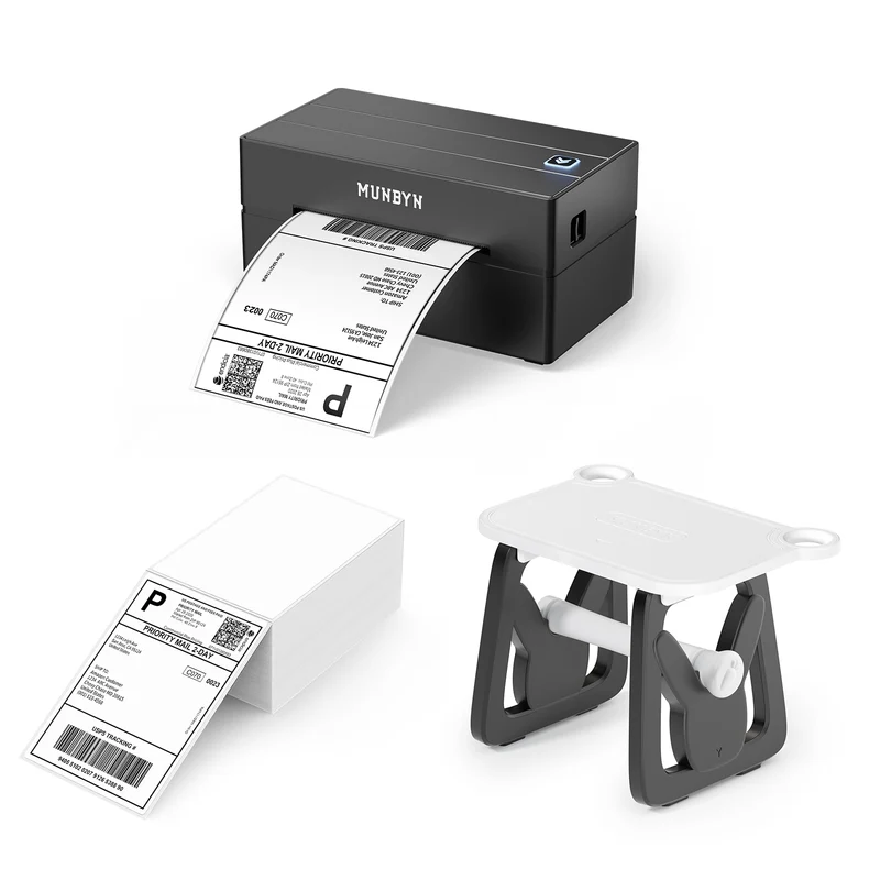 MUNBYN RW130B Bluetooth Thermal Label Printer Kit for Shipping and Basic Labels