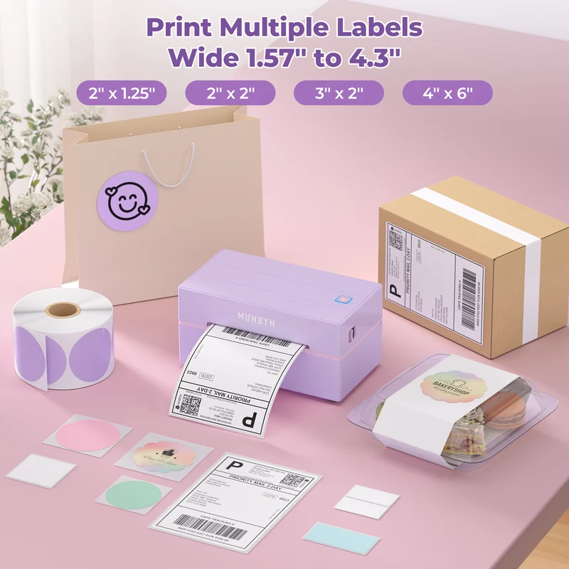 MUNBYN RW130B Bluetooth Thermal Label Printer Kit for Shipping and Basic Labels