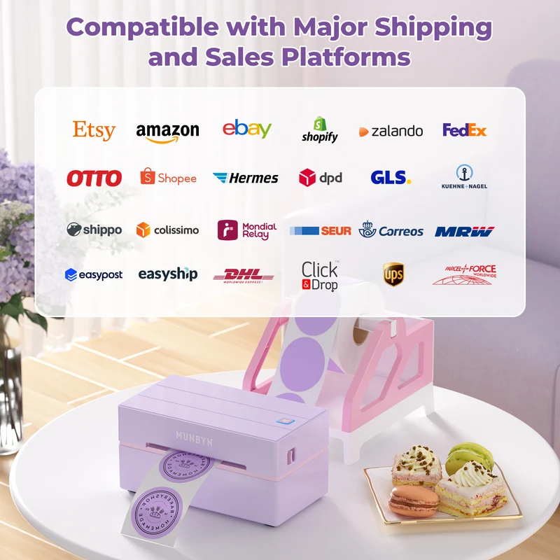 MUNBYN RW130B Bluetooth Thermal Label Printer Kit for Shipping and Basic Labels
