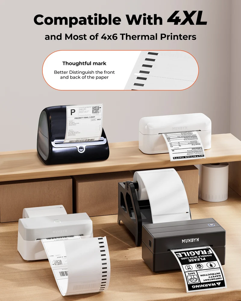MUNBYN 4x6 Direct Thermal Shipping Roll Labels, 220 per Roll