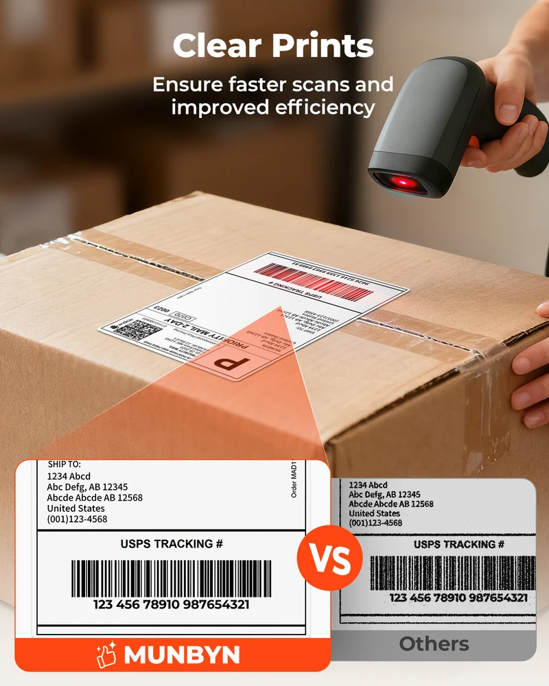 MUNBYN 4x6 Direct Thermal Shipping Roll Labels, 220 per Roll