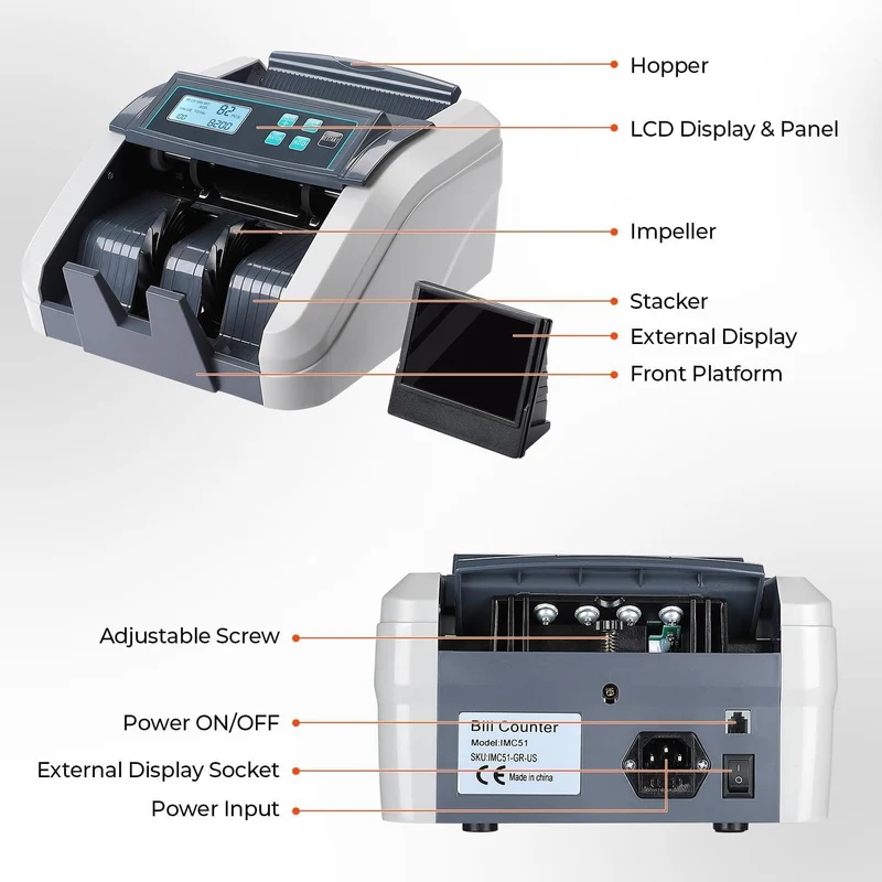 MUNBYN IMC51 Money Counter Machine with LCD Display for Business