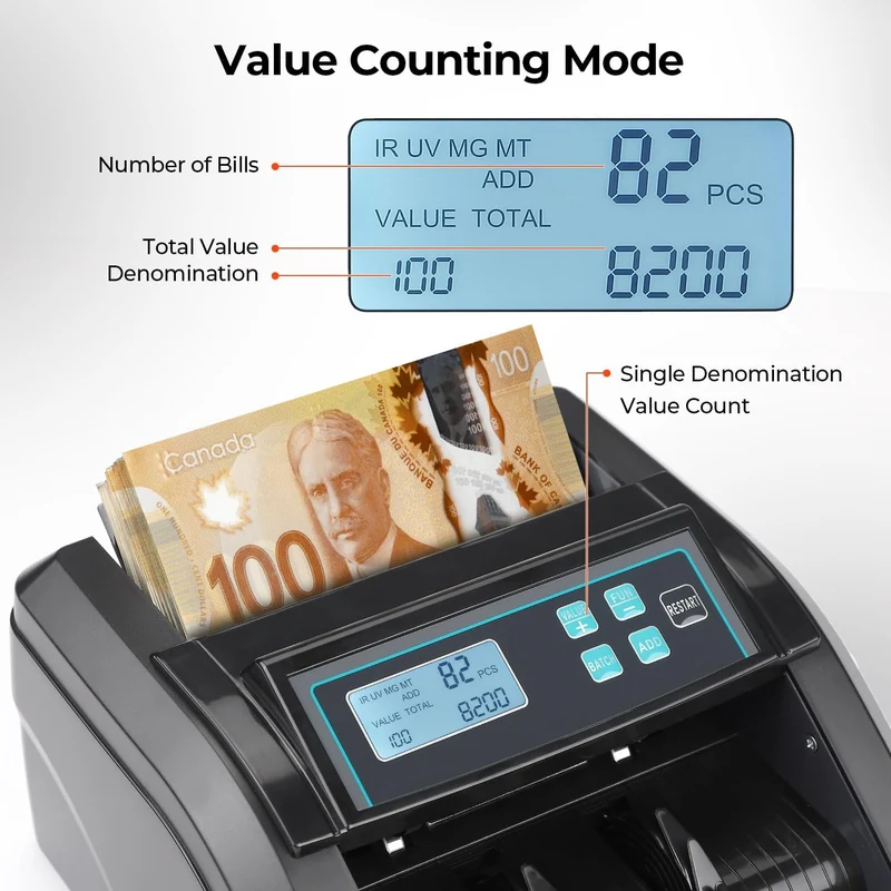 MUNBYN IMC51 Money Counter Machine with LCD Display for Business