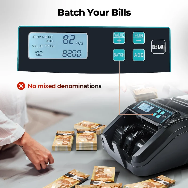MUNBYN IMC51 Money Counter Machine with LCD Display for Business