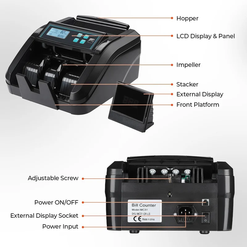 MUNBYN IMC51 Money Counter Machine with LCD Display for Business
