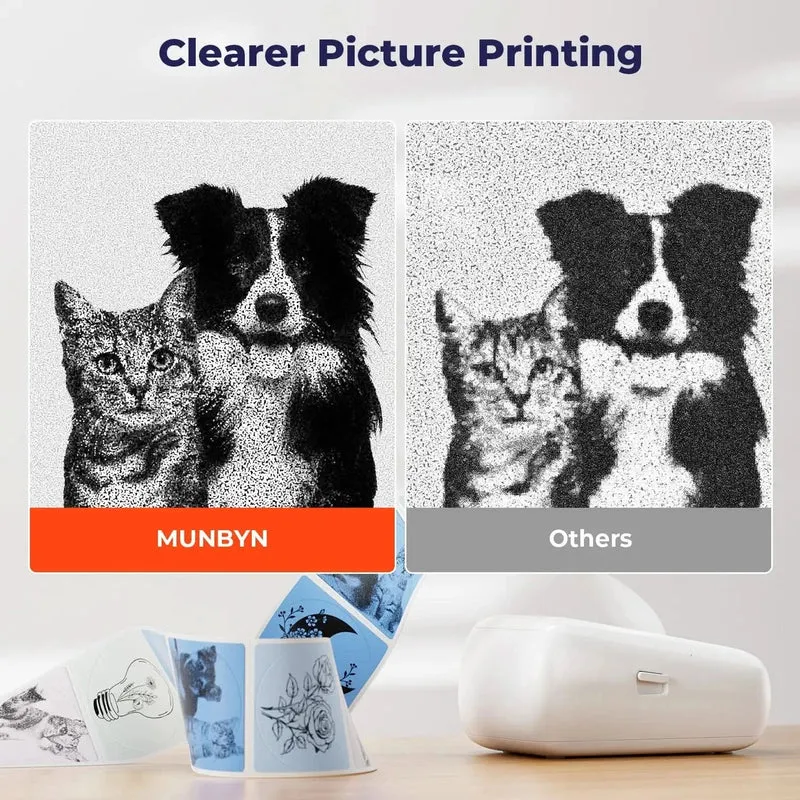 MUNBYN FM226 Bluetooth Portable Label Maker for Small Labels