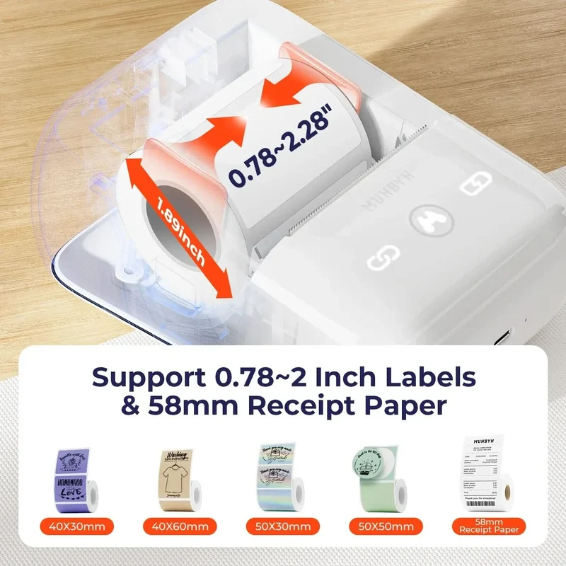 MUNBYN FM226 Bluetooth Portable Label Maker for Small Labels