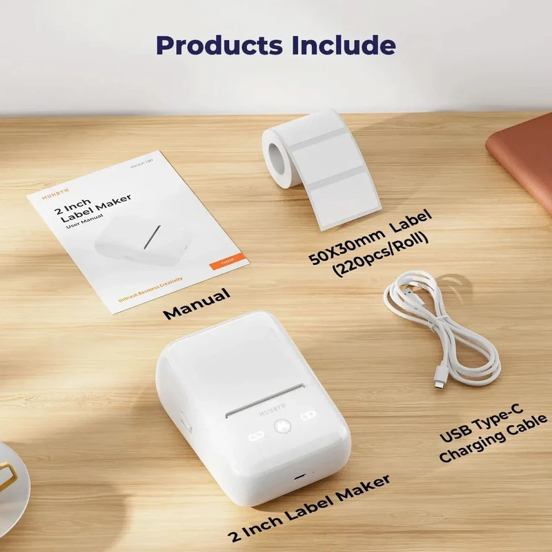MUNBYN FM226 Bluetooth Portable Label Maker for Small Labels